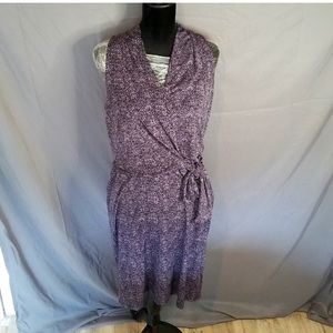 Michael Michael Kors Purple sleeveless faux wrap dress size small